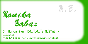 monika babas business card